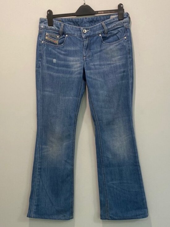 Denim - Diesel Flare Wide Leg Jeans Louvely Denim Blue Low Rise Size 29